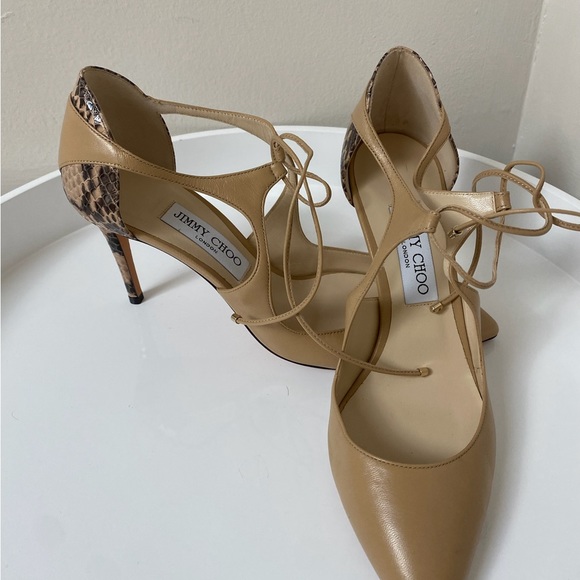 Jimmy Choo leather + snakeskin heels - Picture 10 of 10